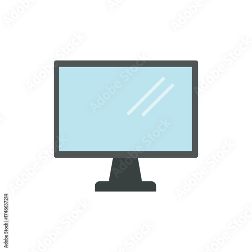 Modern computer monitor with a light blue screen