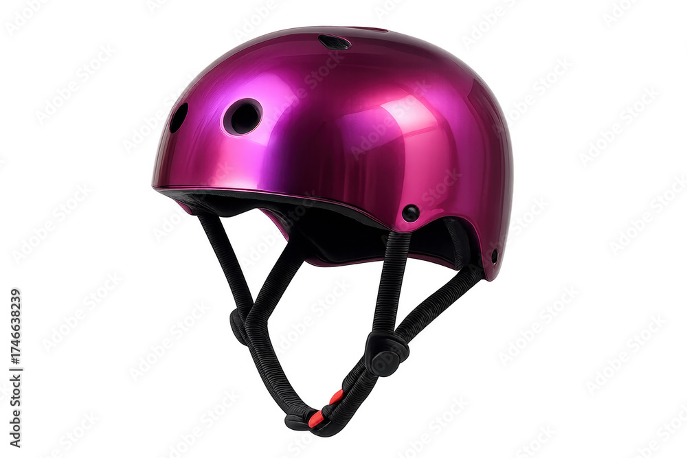 Fototapeta premium Pink sport helmet protecting head during activities