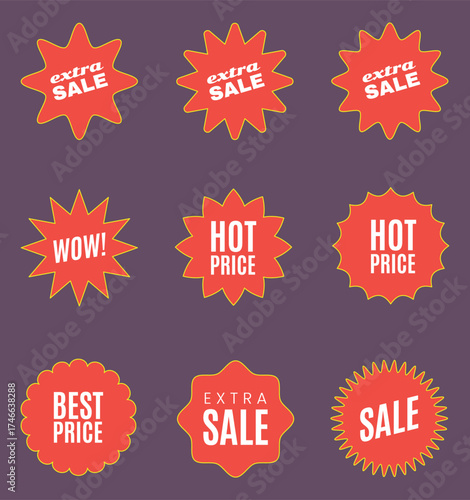 Sales Discount Promotion Labels and Badges Set – Special Offer Stickers and Price Tags Collection