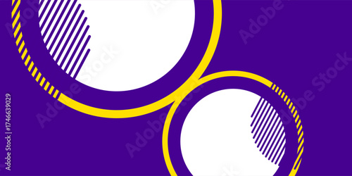 Abstract banner background vector illustration with circle purple blue and yellow color combination and copy space for advertising or backdrop