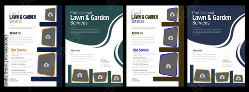 Lawn Mower & Landscaping Garden Service Flyer, promotion template design ,Eye-Catching Brochure Design for Your Lawn Care Business
