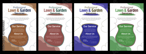 Lawn Mower & Landscaping Garden Service Flyer, promotion template design ,Eye-Catching Brochure Design for Your Lawn Care Business