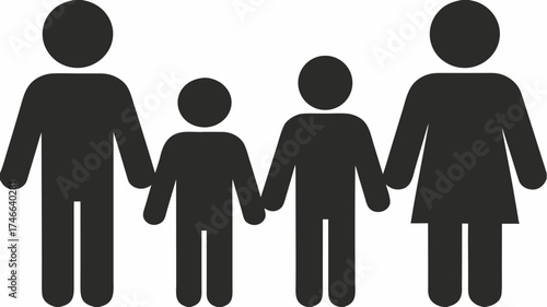 Happy family holding hands together, a symbol of love and togetherness, ideal for social campaigns or parenting blogs, conveys unity, warmth, and support