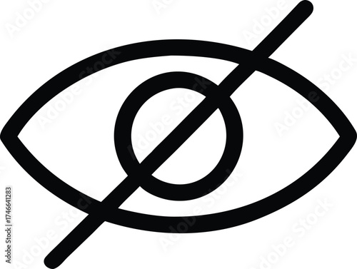 Privacy icon with eye crossed out, indicating hidden view