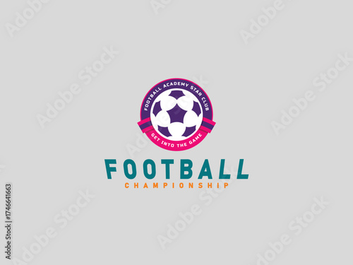  Football logo design vector template 
