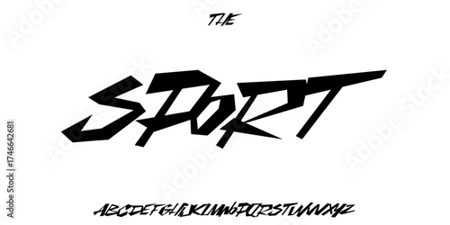 Fidgety jumpy sport font. Joyful groovy typeset. Crazy irrepressible alphabet, restless type. Dancing letters for street urban art, festival and carnival headline. Vector typographic design