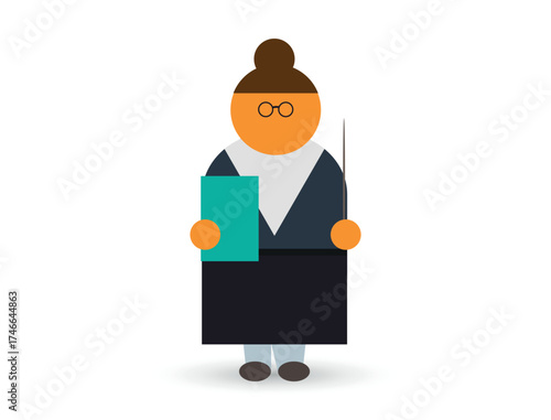 Minimalist Teacher Vector Illustration, perfect for educational and professional concepts.