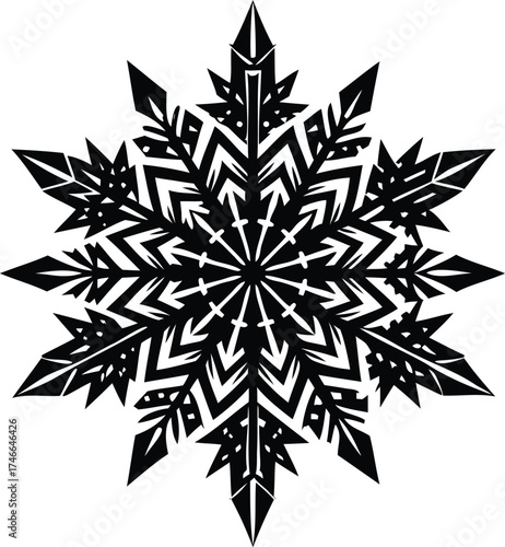 Snowflake Silhouette Winter Vector Illustration