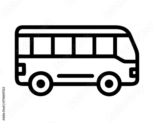 Black bus icon, representing urban transportation