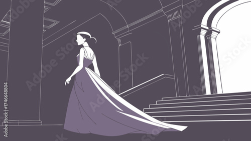 Elegant Figure in Architectural Setting.