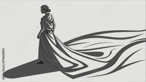 Elegant Figure in Flowing Garments.