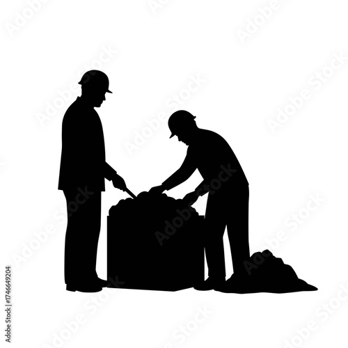 Two men working together at construction site for International Men's Day  