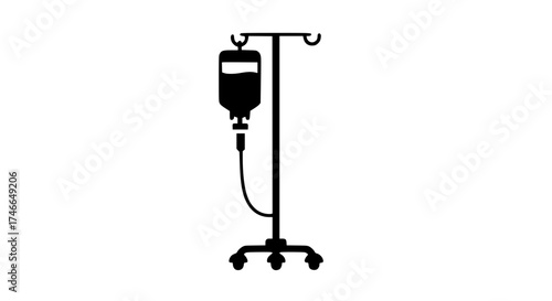 Infusion set medical therapy black white icon