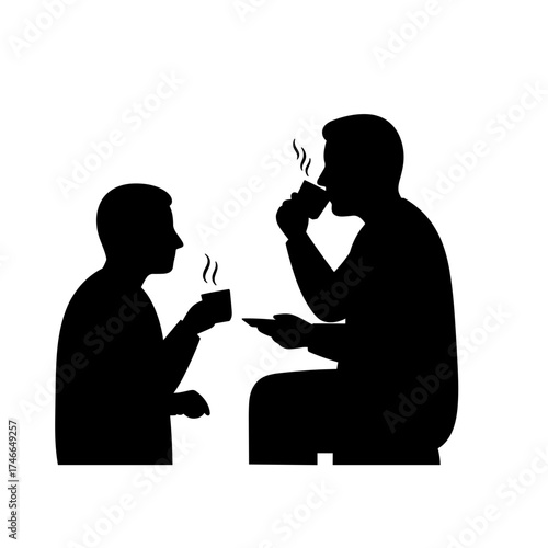 Two men enjoying coffee together while celebrating International Men's Day  