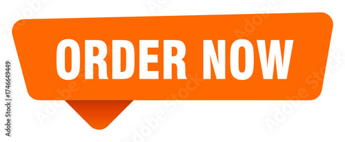 order now sticker. order now orange sign isolated on transpatent background