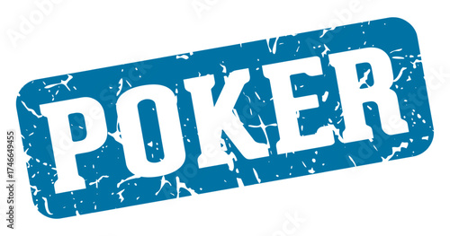 poker rectangular sign. poker stamp