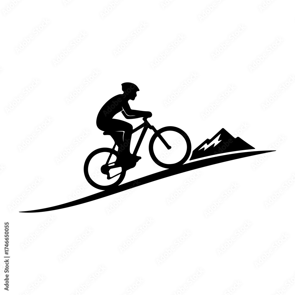 Fototapeta premium man riding a bike