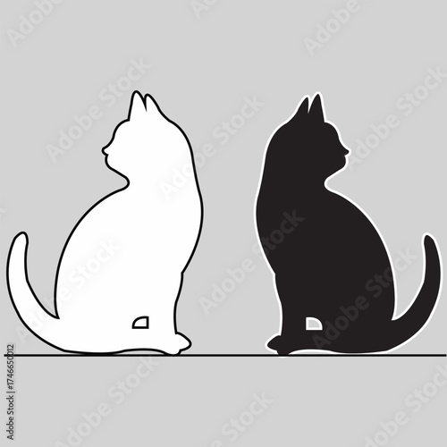 illustration of a silhouette of a black cat.