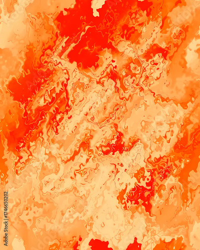 Abstract fiery fluid texture in red, orange and yellow tones for backgrounds, graphic design, posters, covers, and creative projects that aim to convey intensity, passion or movement.