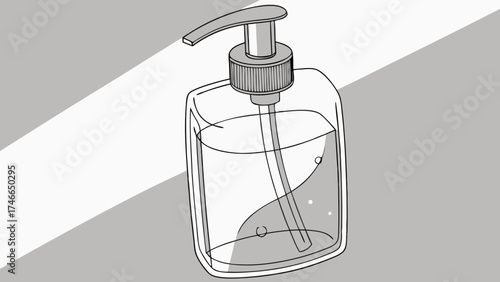 Hand Sanitizer Dispenser Illustration.