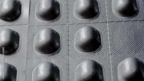 Medication pills blister packaging concept of pharmacy, medicine, healthcare, pharmaceutical industry