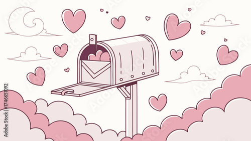 Love Letter Delivery Valentines Day Concept.