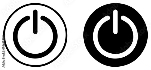 power on off button icons set