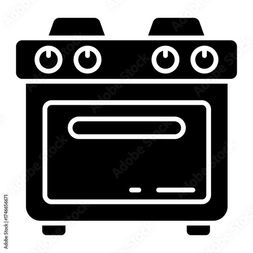 Editable design icon of cooking range 