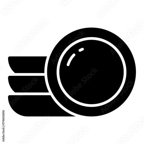 A solid design icon of plates 
