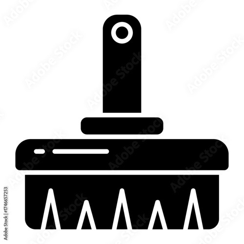 Unique design icon of broom brush 