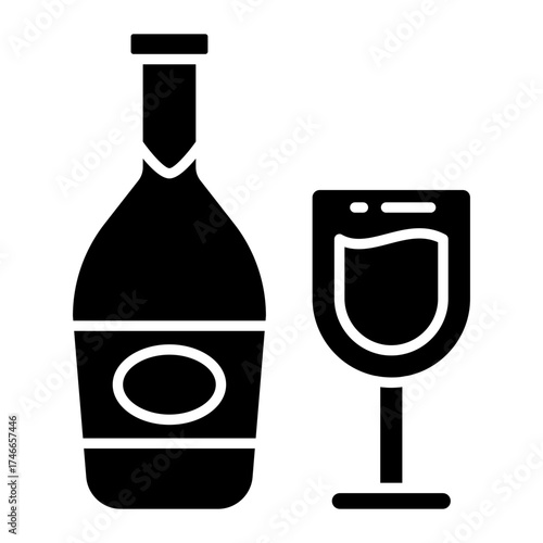 Modern design icon of wine bottle