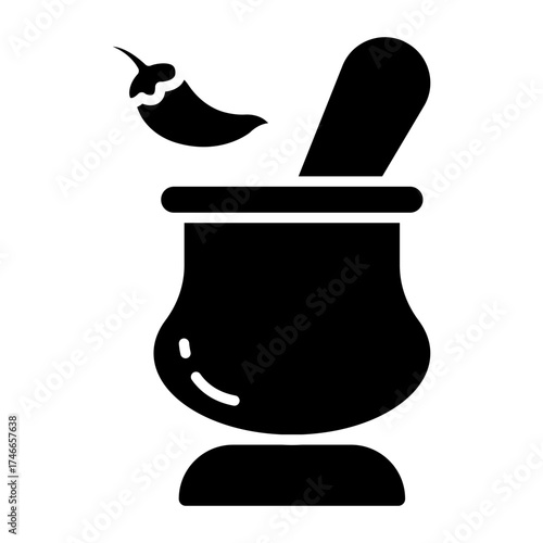 An editable design icon of pestle mortar