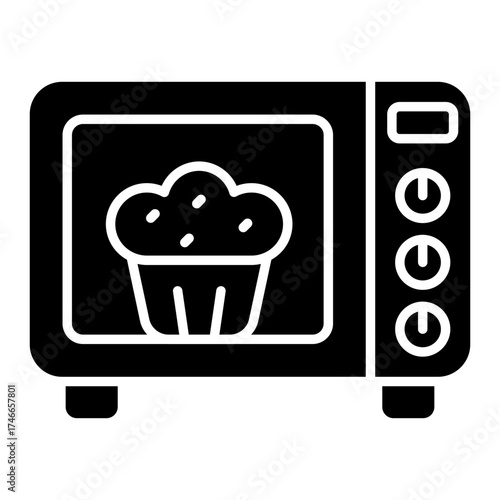 Editable design icon of microwave oven 