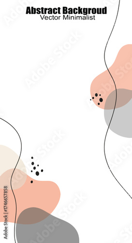 Minimalist Abstract Background with Organic Shapes and Black Outlines Simple abstract background with doodle shape and line art in blue background. Wallpaper design for social media posts. Paper backg