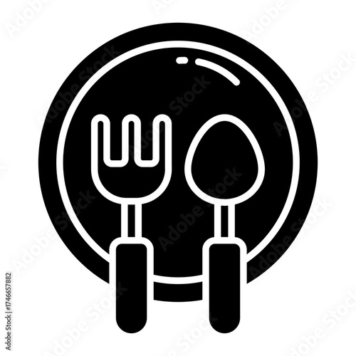 Fork with spoon, concept of tableware icon.