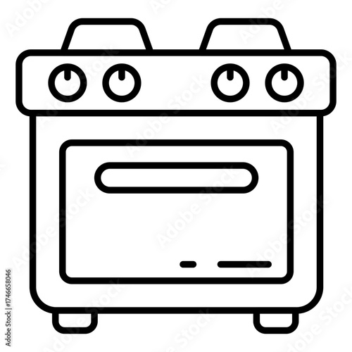 Editable design icon of cooking range 