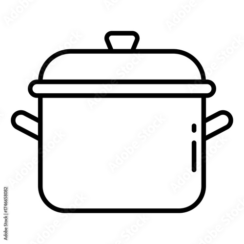 A linear design icon of pressure cooker 