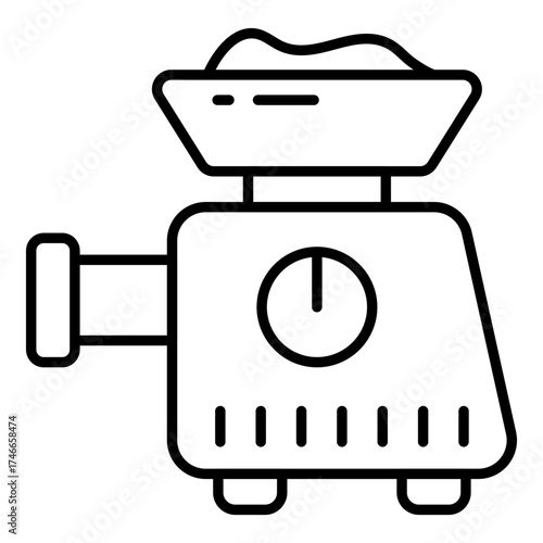 Vector design of meat grinder
