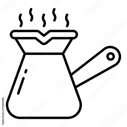 Modern design icon of cezve 