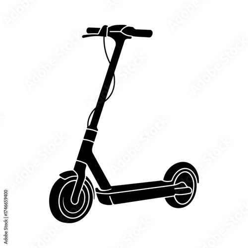 black scooter or electric scooter icon without background