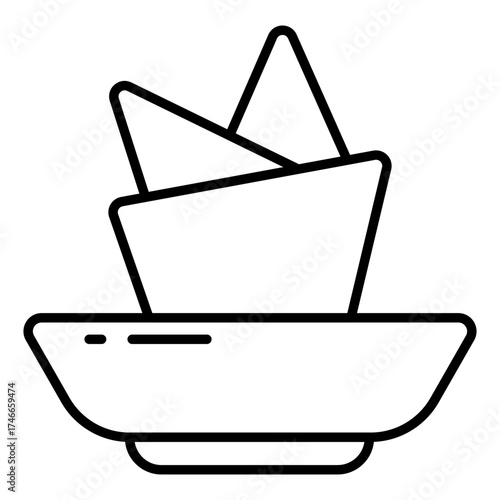 Conception linear design icon of table napkin 