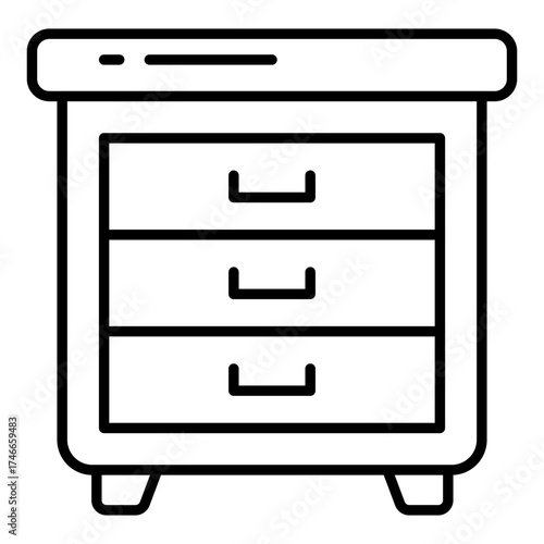 An icon design of nightstand