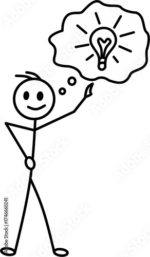 The stick man found the idea 