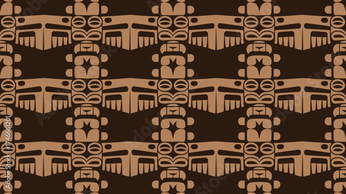Intricate tribal pattern with rich brown tones evokes ancient heritage and cultural depth, ideal for authentic design projects and historical themes