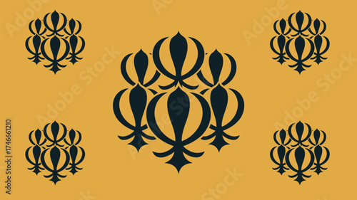 Elegant gold background with stylized flower pattern, perfect for sophisticated designs and luxurious branding, adding a touch of opulence and class