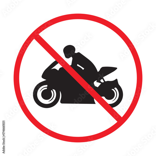 Isolated sign no motorcycle silhouette illustration icon