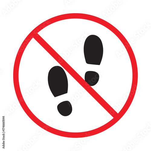 Isolated sign no footprint silhouette illustration icon