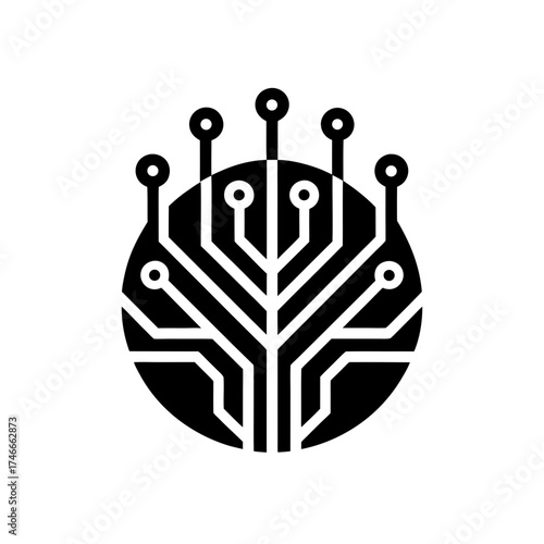 minimalist circuit board logo