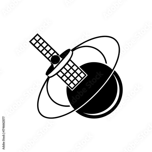  satellite orbit around planet icon