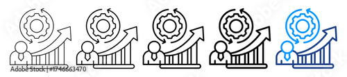 Process Improvement Icon Different Style Outline Collection Set